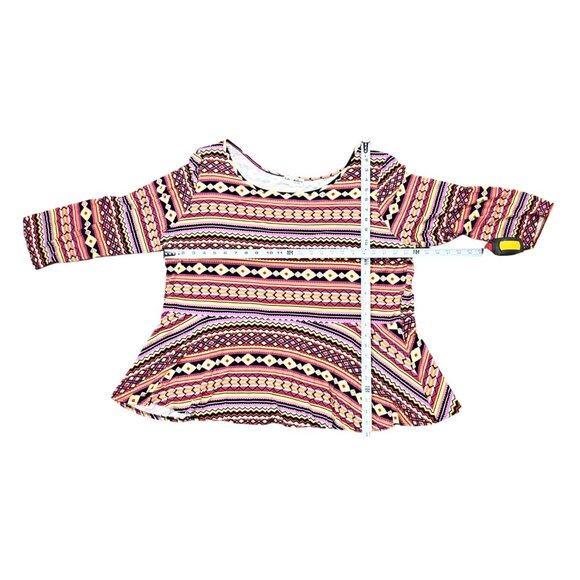 Kate & Mallory Womens Tunic Top Plus Size 2X/3X Multicolor Geometric Print - Picture 2 of 5